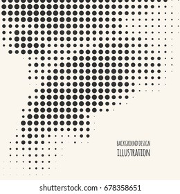 Abstract grunge halftone dot texture. Monochrome background.Vector illustration.
