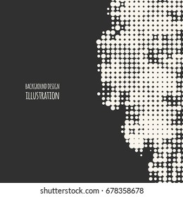 Abstract grunge halftone dot texture. Monochrome background.Vector illustration.