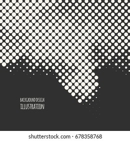 Abstract grunge halftone dot texture. Monochrome background.Vector illustration.