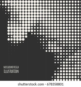 Abstract grunge halftone dot texture. Monochrome background.Vector illustration.