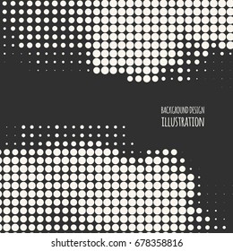 Abstract grunge halftone dot texture. Monochrome background.Vector illustration.