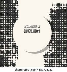 Abstract grunge halftone dot texture. Monochrome background.Vector illustration.