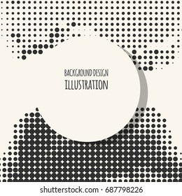 Abstract grunge halftone dot texture. Monochrome background.Vector illustration.