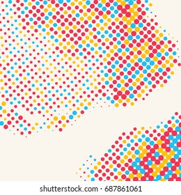 Abstract grunge halftone dot texture. Color background.Vector illustration.