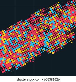 Abstract grunge halftone dot texture. Color background.Vector illustration.