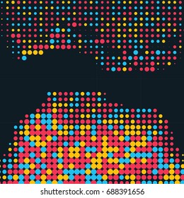 Abstract grunge halftone dot texture. Color background.Vector illustration.