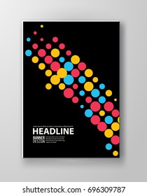 Abstract grunge halftone dot texture banner. Retro style poster. Color background. Vector illustration.