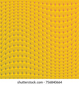 Abstract grunge halftone dots texture 
background. Yellow monochrome dot pattern. Modern dotted template vector illustration for design, covers, web sites, banners
