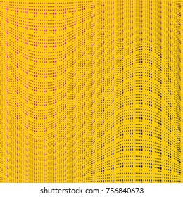 Abstract grunge halftone dots texture 
background. Yellow monochrome dot pattern. Modern dotted template vector illustration for design, covers, web sites, banners

