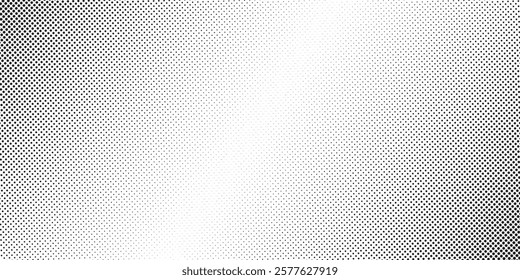 Abstract grunge halftone gradient background. Faded grit noise texture. White and black sand wallpaper simple art modern design