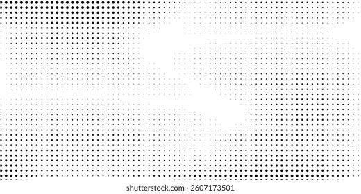 Abstract grunge halftone gradient background. Faded grit noise texture. White and black sand wallpaper. Retro pixelated backdrop simple