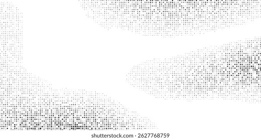 Fundo de gradiente de meio-tom grunge abstrato. Textura de ruído de grão desbotado. Papel de parede de areia branca e preta. Fundo retrô pixelado moderno abstrato