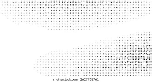 Fundo de gradiente de meio-tom grunge abstrato. Textura de ruído de grão desbotado. Papel de parede de areia branca e preta. Fundo retro pixelated moderno abstrato simples