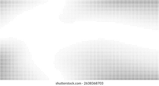 Abstract grunge halftone gradient background. Faded grit noise texture. White and black sand wallpaper. Retro pixelated backdrop simple