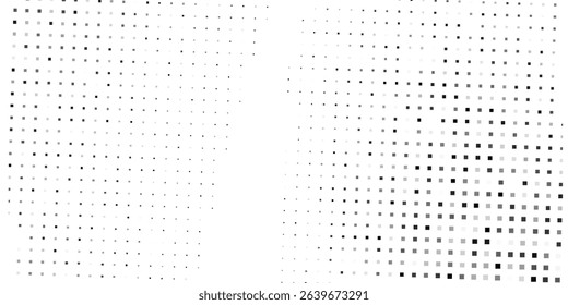 Abstract grunge halftone gradient background. Faded grit noise texture. White and black sand wallpaper simple design art