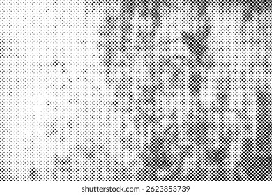 Textura Abstractas del punto negro del patrón del semitono del grunge en el fondo blanco
