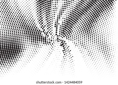 Abstract grunge halftone pattern. Futuristic panel. Grunge dotted backdrop with circles, dots, point. Design element for web banners, posters, cards, wallpapers, sites. Black and white color