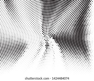 Abstract grunge halftone pattern. Futuristic panel. Grunge dotted backdrop with circles, dots, point. Design element for web banners, posters, cards, wallpapers, sites. Black and white color