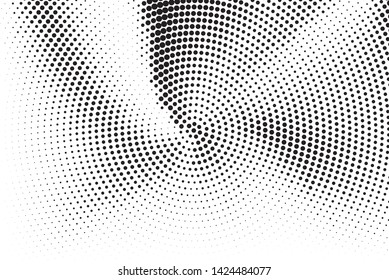 Abstract grunge halftone pattern. Futuristic panel. Grunge dotted backdrop with circles, dots, point. Design element for web banners, posters, cards, wallpapers, sites. Black and white color