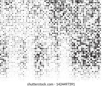 Abstract grunge halftone pattern. Futuristic panel. Grunge dotted backdrop with circles, dots, point. Design element for web banners, posters, cards, wallpapers, sites. Black and white color