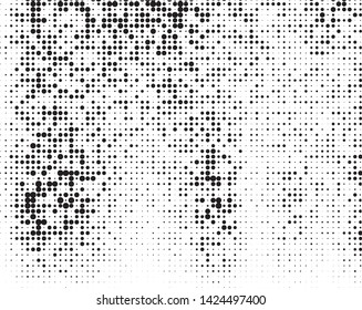 Abstract grunge halftone pattern. Futuristic panel. Grunge dotted backdrop with circles, dots, point. Design element for web banners, posters, cards, wallpapers, sites. Black and white color 