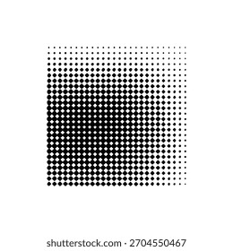 Abstract grunge halftone square dot pattern white background