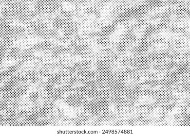 Abstract grunge halftone texture black dost background.