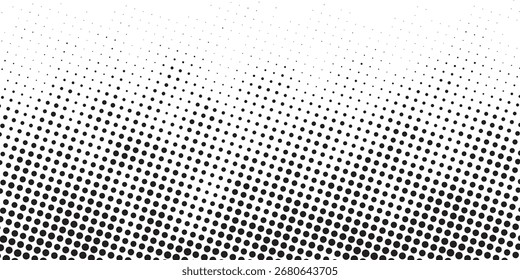 Abstract grunge halftone texture in black and white gradient, perfect for backgrounds, posters, overlays, and modern graphic design projects.