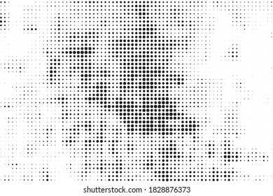 Texture abstraite grunge mi-teinte. Motif de points vectoriels monochromes chaotique.