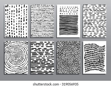 Abstract grunge hand drawing textures. Vector illustration set.