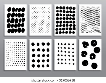 Abstract grunge hand drawing textures. Vector illustration set.