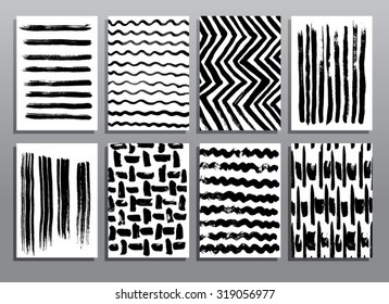 Abstract grunge hand drawing textures. Vector illustration set.