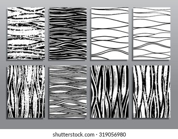 Abstract grunge hand drawing textures. Vector illustration set.