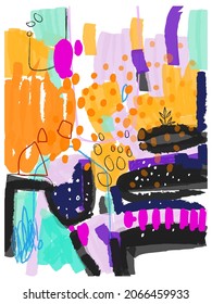 Abstract grunge hand drawn line background vector illustration.