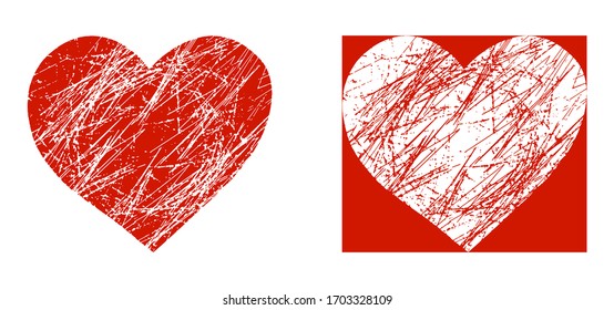 Abstract grunge heart, Vector illustration