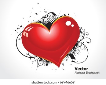 abstract grunge heart vector illustration