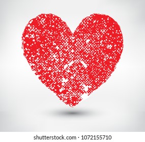 Abstract grunge heart.Vector dirty heart.