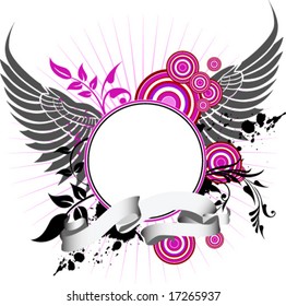 Abstract grunge heraldic shield, vector illustration