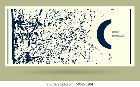 Abstract grunge horizontal flyer template. Vector illustration. Creative decoration of booklet, banner or brochure. Old style textured pattern.