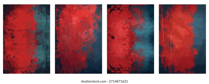 Fondo rojo abstracto de la pared del horror del grunge