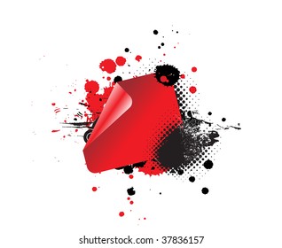Abstract grunge icon wave halftone background with sample text