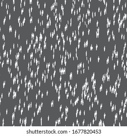 El abstracto garabato de Ikat deja un patrón sin fisuras. Elementos blancos sobre fondo gris. Étnico asiático, uzbeko, estilo azteca. Textura orgánica para tela y arte de impresión, papel pintado, cartón, envoltura de regalo.