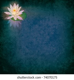 abstract grunge illustration with lotus on dark