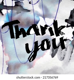 Abstract grunge ink background. Vector background. Hand drawn lettering.