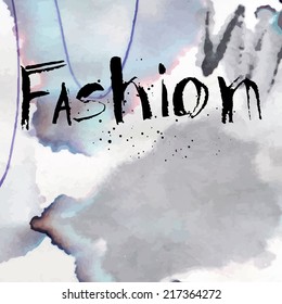 Abstract grunge ink background. Vector background. Hand drawn lettering.