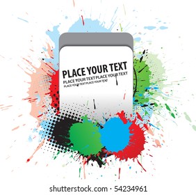 abstract grunge ink spate banner with you can add your own images.