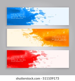 abstract grunge ink splash web banners template
