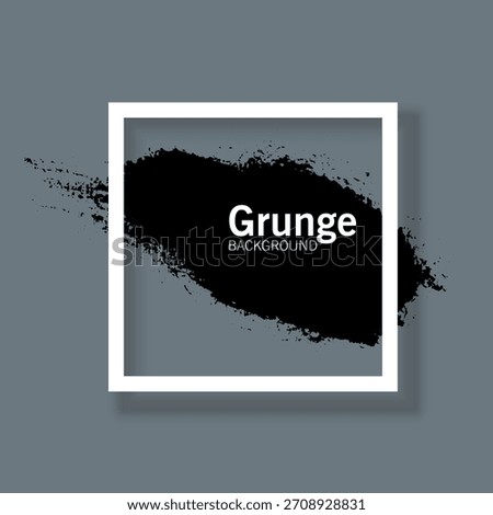 Abstract Grunge Ink Splash with White Square Frame