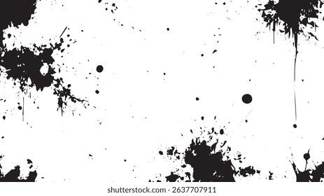 Abstract Grunge Ink Splatters on White Background for Artistic and Urban Design Projects