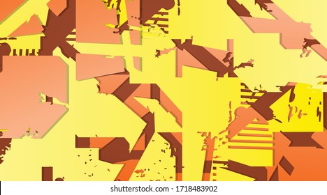 Fondo de los materiales oxidados geométricos irregulares en forma de grueso abstracto. Materiales rustos y desordenados Ilustración vectorial.